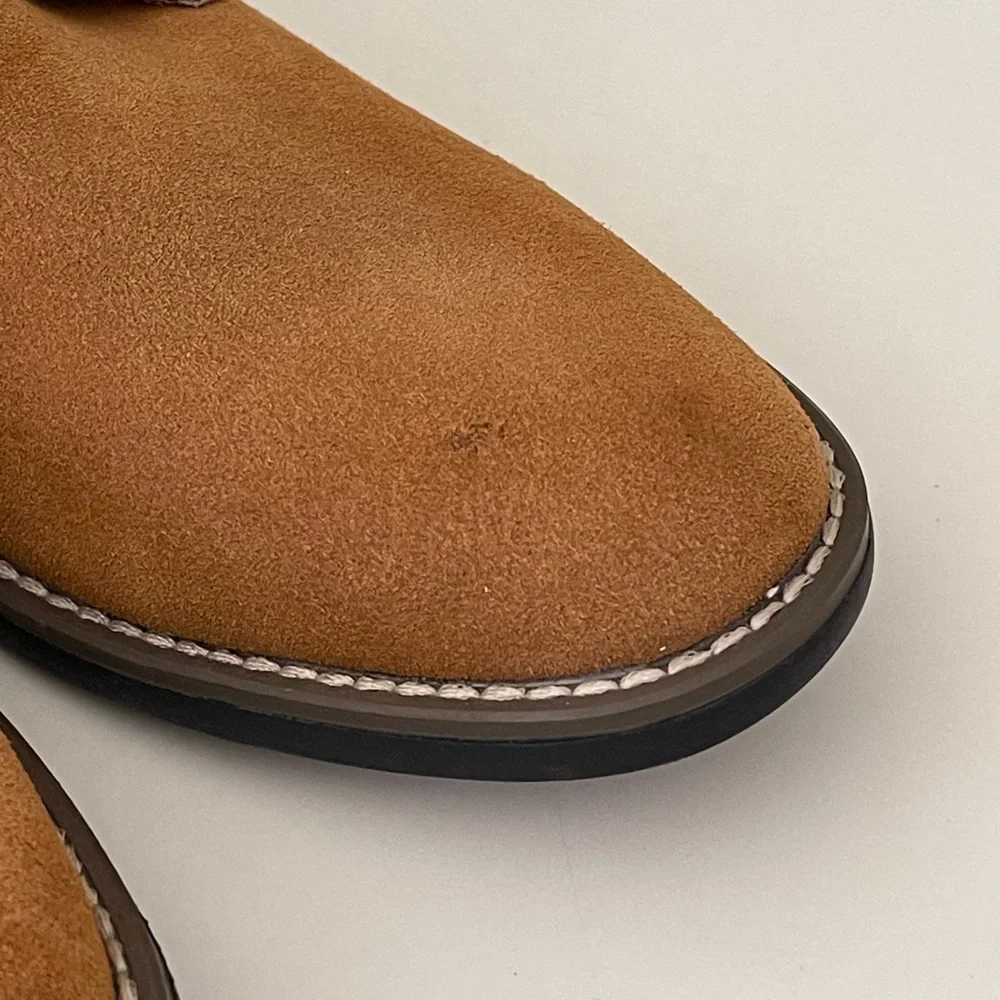 Bruno Marc Tan Suede Chukka Boots Men’s Sz 7 Lace Up Leather Lined Round Toe